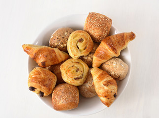 breakfast bowl full of pastries