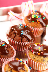 muffins with chocolate