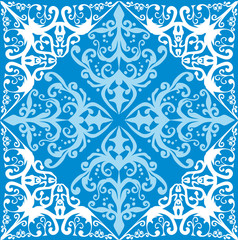 white and blue abstract decoration
