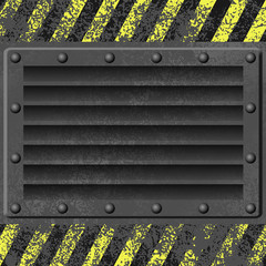 A Metal Background with Air Duct  and Rivets