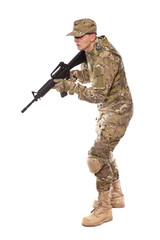 Soldier with rifle