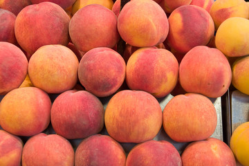 background made of fresh peaches
