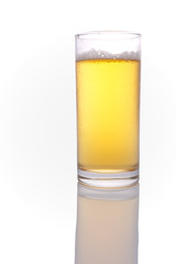 glass of beer on a white background