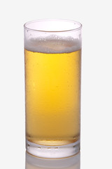 glass of beer on a white background