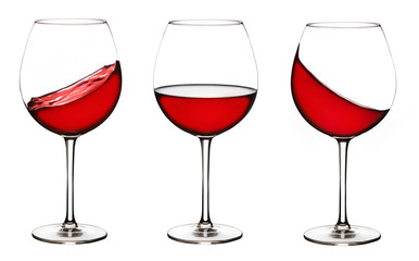 three wine glasses