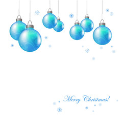 Christmas background with blue balls