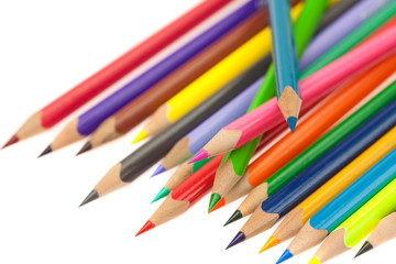 colored pencils isolated on white