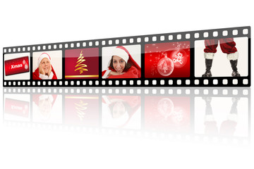 Filmrolle Weihnachten rot - obrazy, fototapety, plakaty