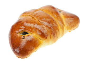 roll with poppy seeds isolated on white