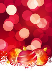 Naklejka na ściany i meble Defocused christmas festive background with balls