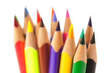 colored pencils isolated on white