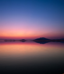 reflection seascape at twilight