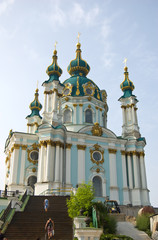 Fototapeta na wymiar St Andrew's Church in Kyiv Ukraine