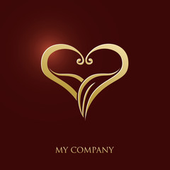 logo entreprise, coeur art deco