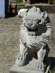 Fototapeta na wymiar statue d'un lion chinois