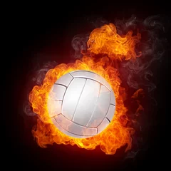 Papier Peint photo autocollant Flamme Ballon de volley-ball