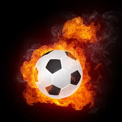 Cercles muraux Flamme Ballon de football