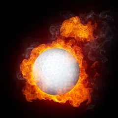 Papier Peint photo Lavable Flamme Balle de golf