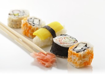 variety of sushi