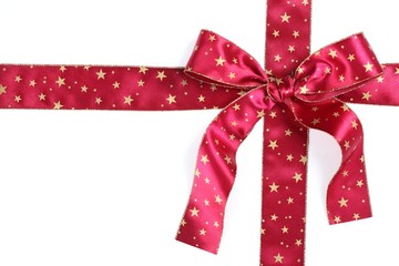 Red ribbon with bow