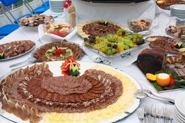 Catering food on the table