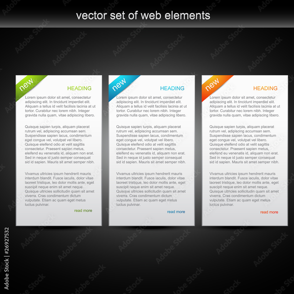 Wall mural vector set of three web banner