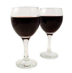 Red wine glasses