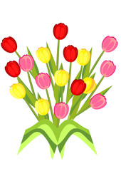 Obraz premium postcard with an image of colorful tulips