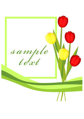 postcard with an image of colorful tulips