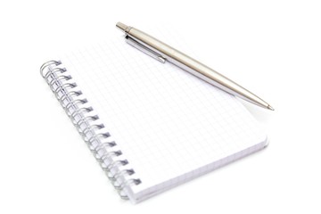 Naklejka premium pad and pen studio shot on white background
