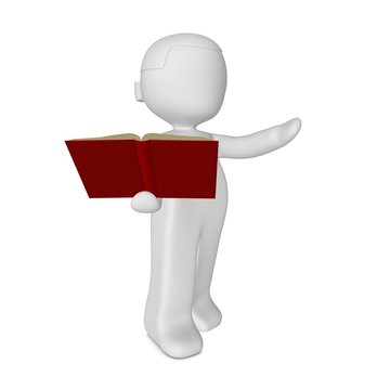 3d-m&auml;dchen mit rotem buch
