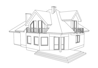 vector drawing of a home