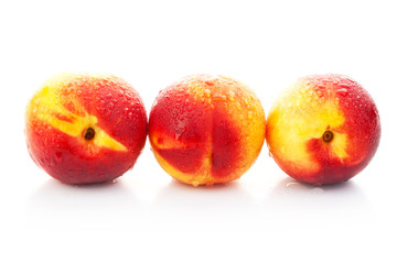 The ripe red peaches