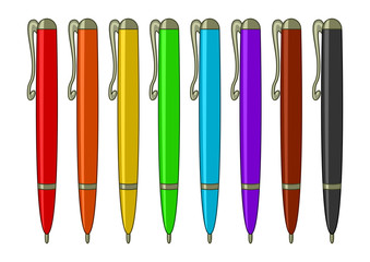 Set of multicoloured pens