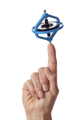 Finger with a spinning gyroscope