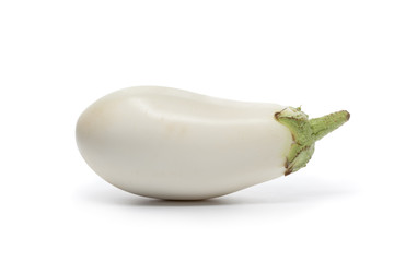 Whole single white aubergine