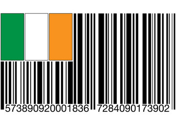 barcode mit irland flagge