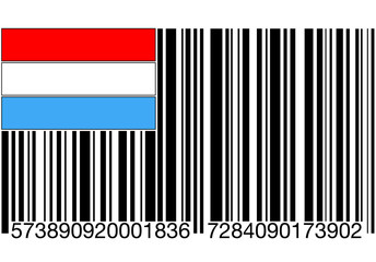 barcode mit luxemburgischer flagge