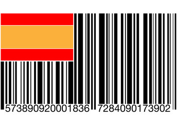 barcode mit spanischer flagge