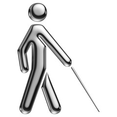 Symbole personne aveugle chrome