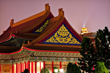Fototapeta premium Roofs National Opera House Chiang Kai-Shek Memorial Taipei Taiwa