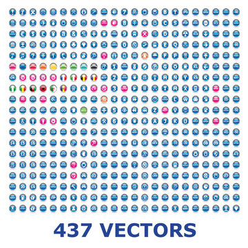 Collection of 437 pictos glossy icons web 2.0