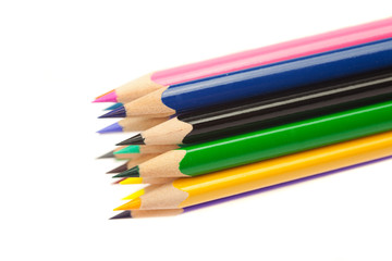 colored pencils isolated on white