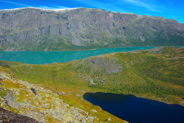 Naklejka na ściany i meble Picturesque Norway mountain landscape.