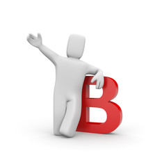 Person with letter B