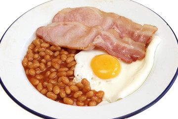 Bacon Egg and Beans Breakfast