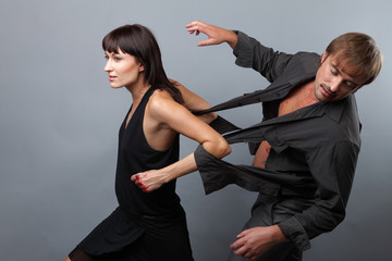 A boy and girl having an angry confrontation