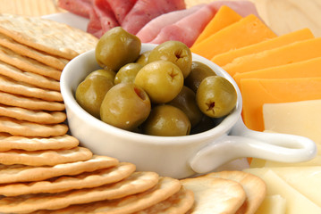 Stuffed Manzanilla Olives and Crackers