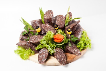 blood sausage with vegetables