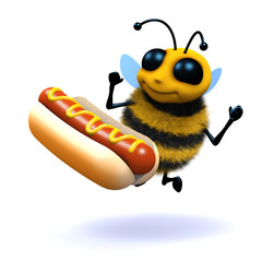 3d Bee finds a Hot Dog!